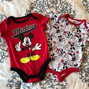 Disney baby onesies. Washed but never worn. 0-3 mo